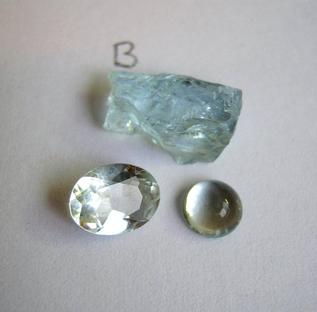 Three Forms of a Stone - Three stacking Rings in Sterling Silver - Custom made in your size- Apatite, Peridot, Aquamarine