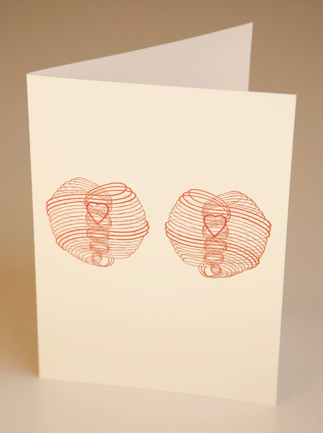 Letterpress Valentine OCCULT CHEMISTRY Hearts