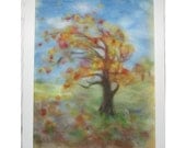 Autumn. Afternoon. Air. - wool fiber art, wall hanging, wool picture