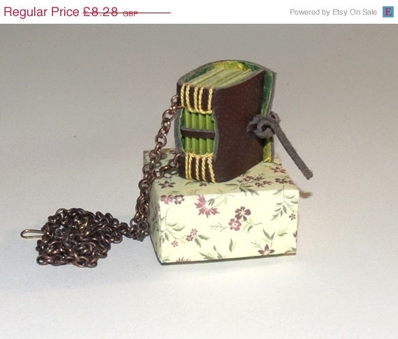15% OFF How to Make a Leather Book Necklace Pendant, Instant Download, Tutorial PDF, Bookbinding