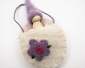 Easter Egg Doll, Lavender Flower Waldorf Gnome, Felted Wool Playset