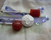 Glass bobby pins  Amber Trio