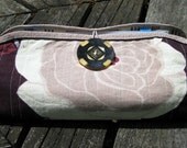Upcycled Maroon Rose Organizer for Travel, Purse and More