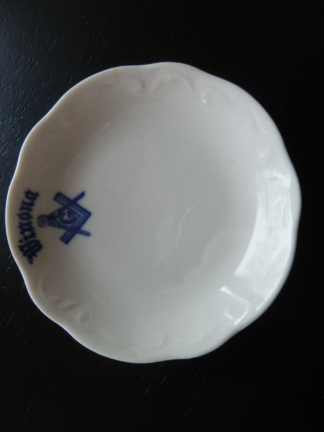 weird little masonic dish or  pin tray