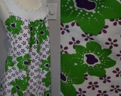 Vintage 1970s Princess Kaiulani Floral Muu Muu Dress