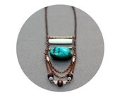Chasing Summer - Long Turquoise Copper Layering Ladder Necklace