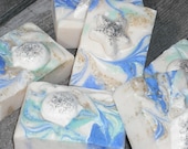 BEACH SOAP with Soap Shell-Starfish Embeds / Cold Process Soap