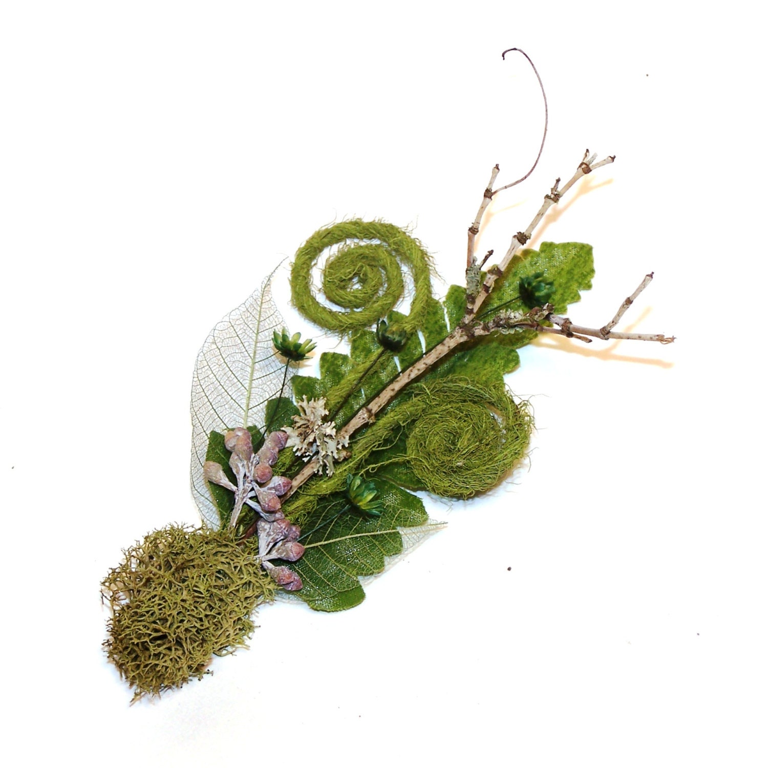 Sword Fern Boutonniere - Vegan