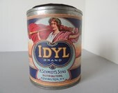 Large 1lb. 14 oz. Capacity  Idyl Canned Peach Tin
