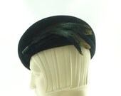 Black Felt Beret Hat for Women - Retro Style Hat - Reserved for Auryane