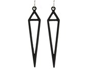 matte black dagger triangle earrings