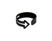 matte black wrapped arrow ring