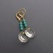 Turquoise Beaded Earrings Octagon Crystal Earrings Vintage Crystal Earrings Dangle Earrings Blue Southwest Art Deco Earrings - Coco