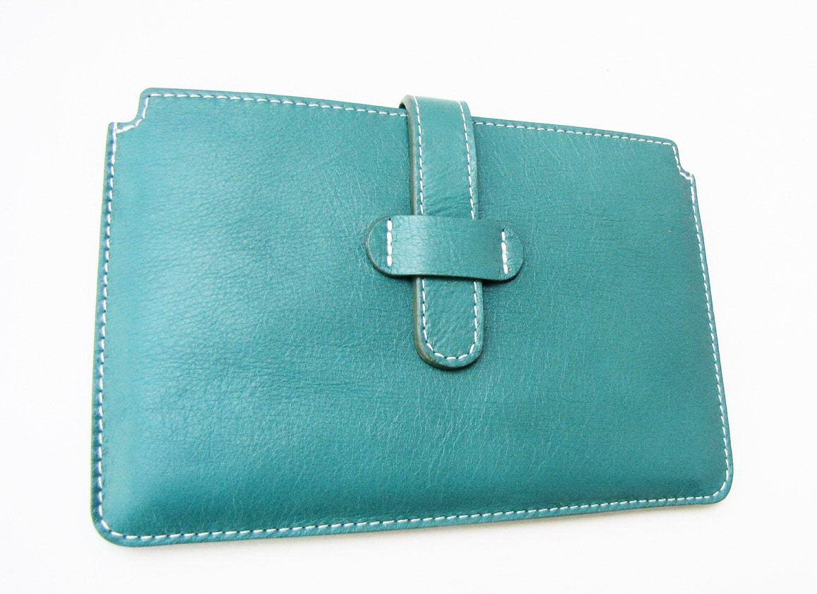 PERSONALIZED iPad Mini Case / Sleeve in Premium Selection Turquoise Italian Calfskin. Leather Lining. Handmade Unique case