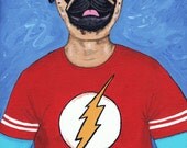 The Big Bang Theory - Sheldon Cooper Pug Dog Original Print
