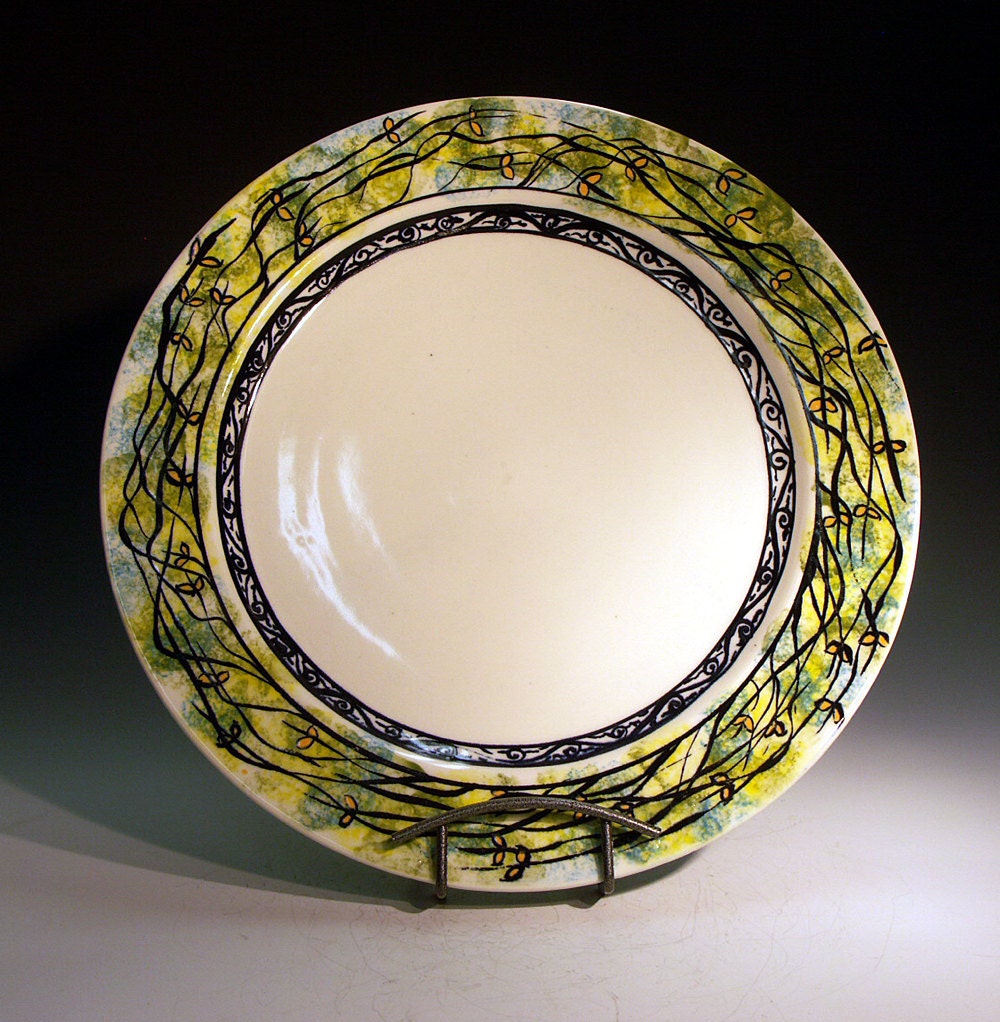 Porcelain serving platter, hand painted, new release