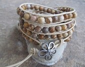 Gwenyth Beaded Leather Wrap Bracelet  Storewide SALE 10% off coupon code SALE10