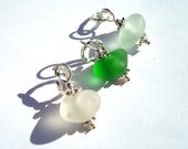 Sea Glass Charm  Weeding White, Green Or Sea Foam You Select And Match FREE SHIPPING