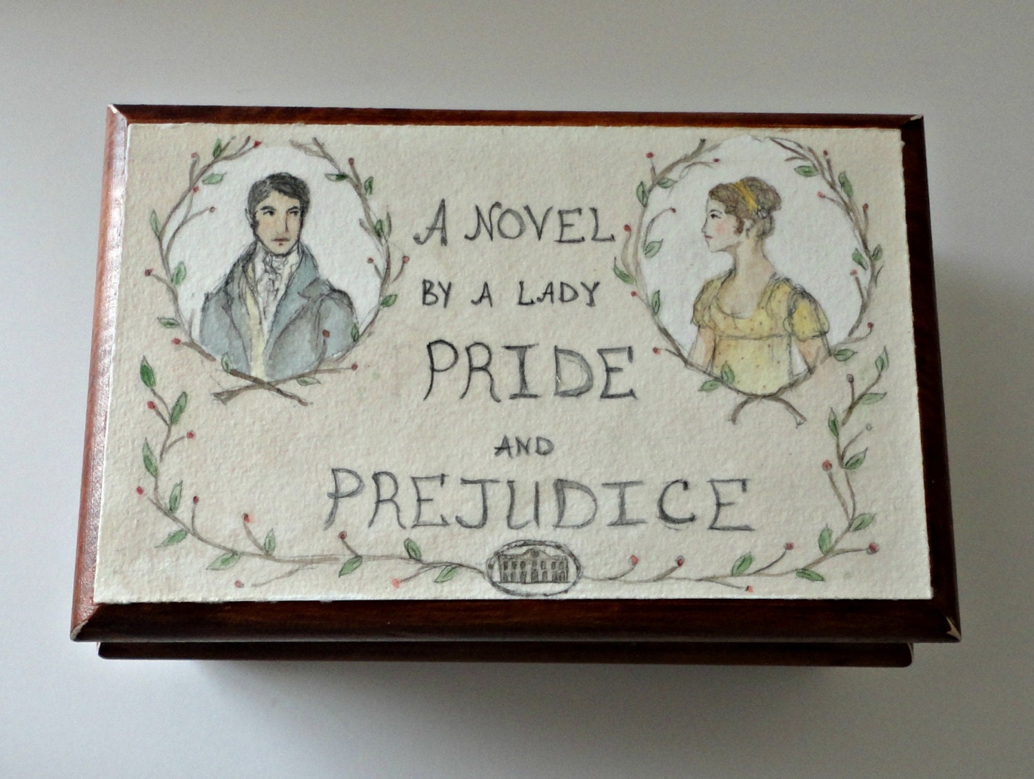 Pride and Prejudice Keepsake Box.  Jane Austen. Mr.Darcy. Elizabeth Bennet.  Pemberley.