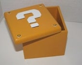 Super Mario Bros new style question mark mystery block handpainted geeky Trinket Jewelry Box