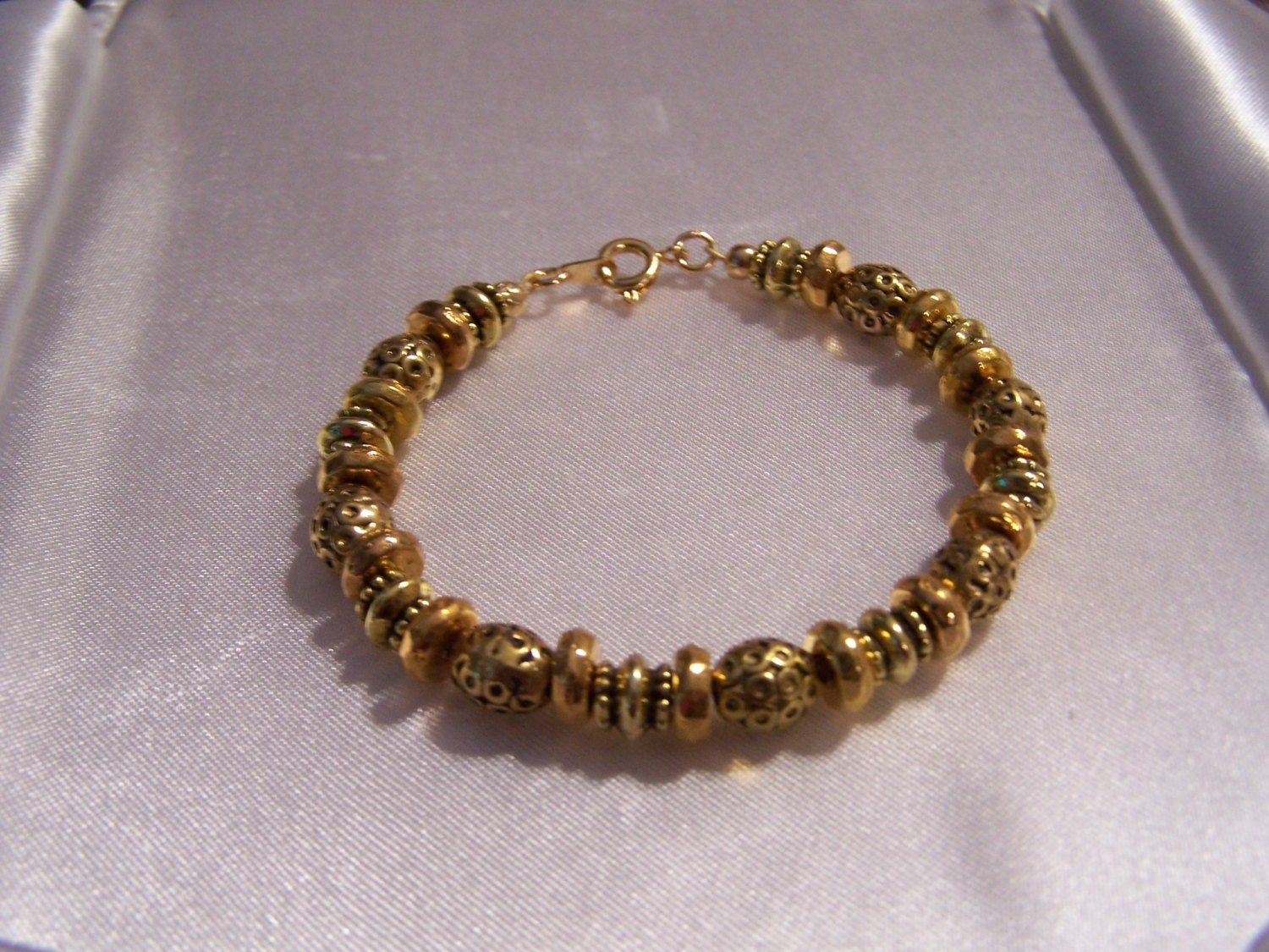 Gold Fancy Bead Bracelet