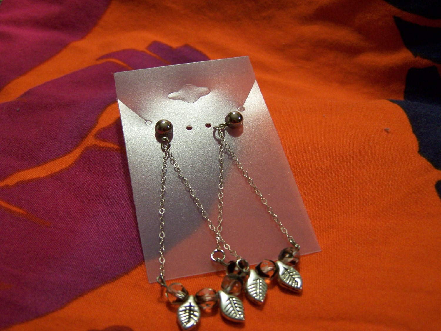 Triangle leaf Chandelier earrings