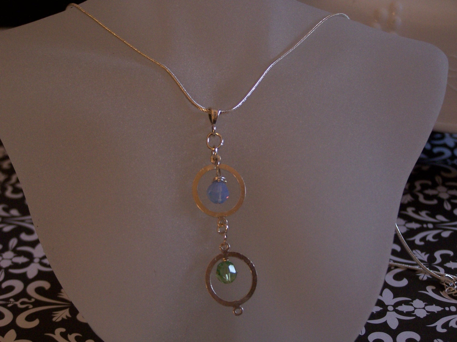 Custom Birthstone Circle Pendant Necklace