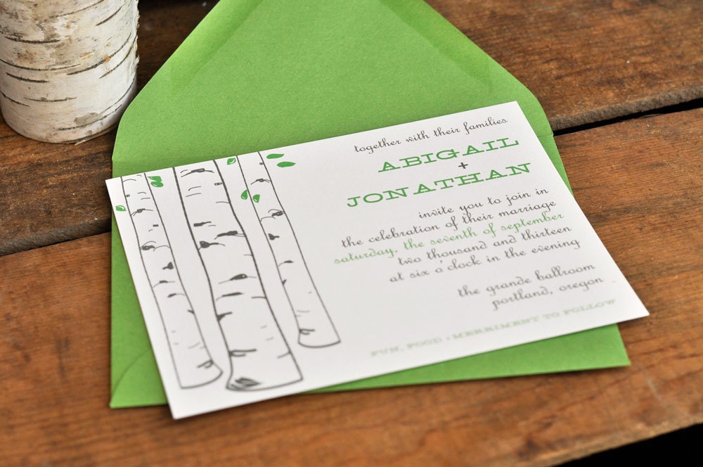 Birch Trees Wedding Invitation