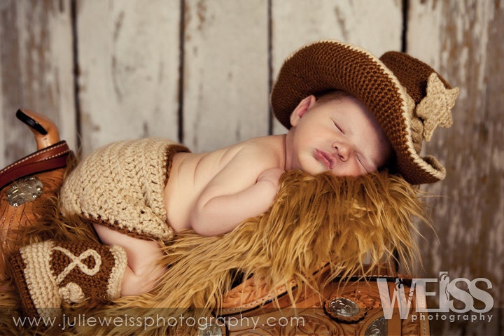 Baby cowboy hat boots and diaper cover caramel and tan you pick the colors and size