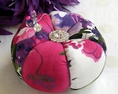 Pincushion, Watercolors and Rhinestones- Ready to Ship