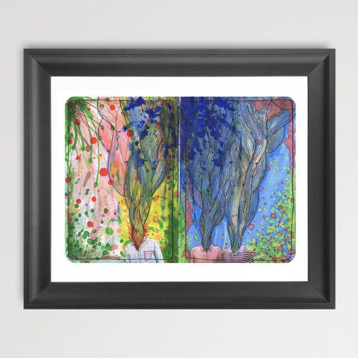 Exploding Heads - 5"-7" Giclée Print
