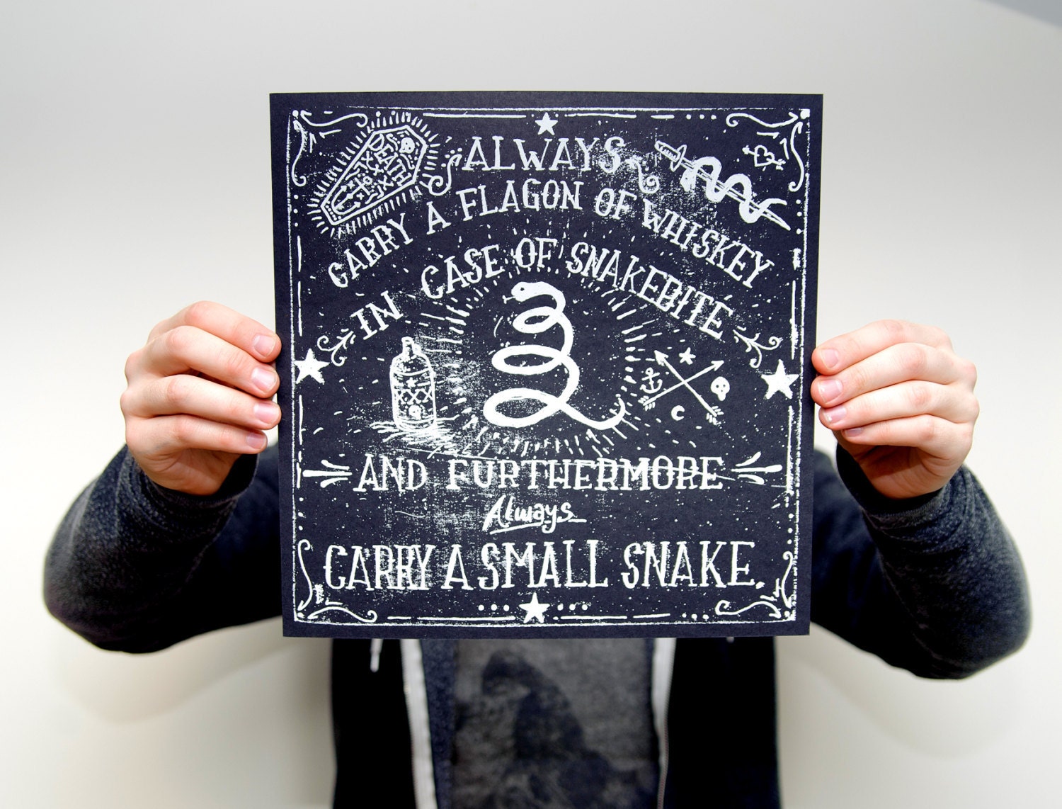 Whiskey And Snakes Screen Print