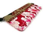Recycled Burlap & Alfred Shaheen Clutch for Her. Spring and Summer. Recycled Hawaii USA Coffee Bag. Handmade in Hawaii.