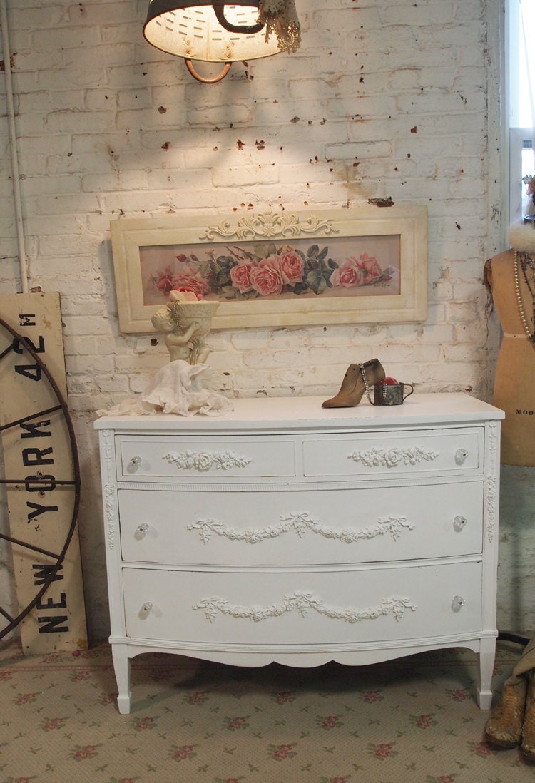 Painted Cottage Chic Shabby White French Dresser DR52