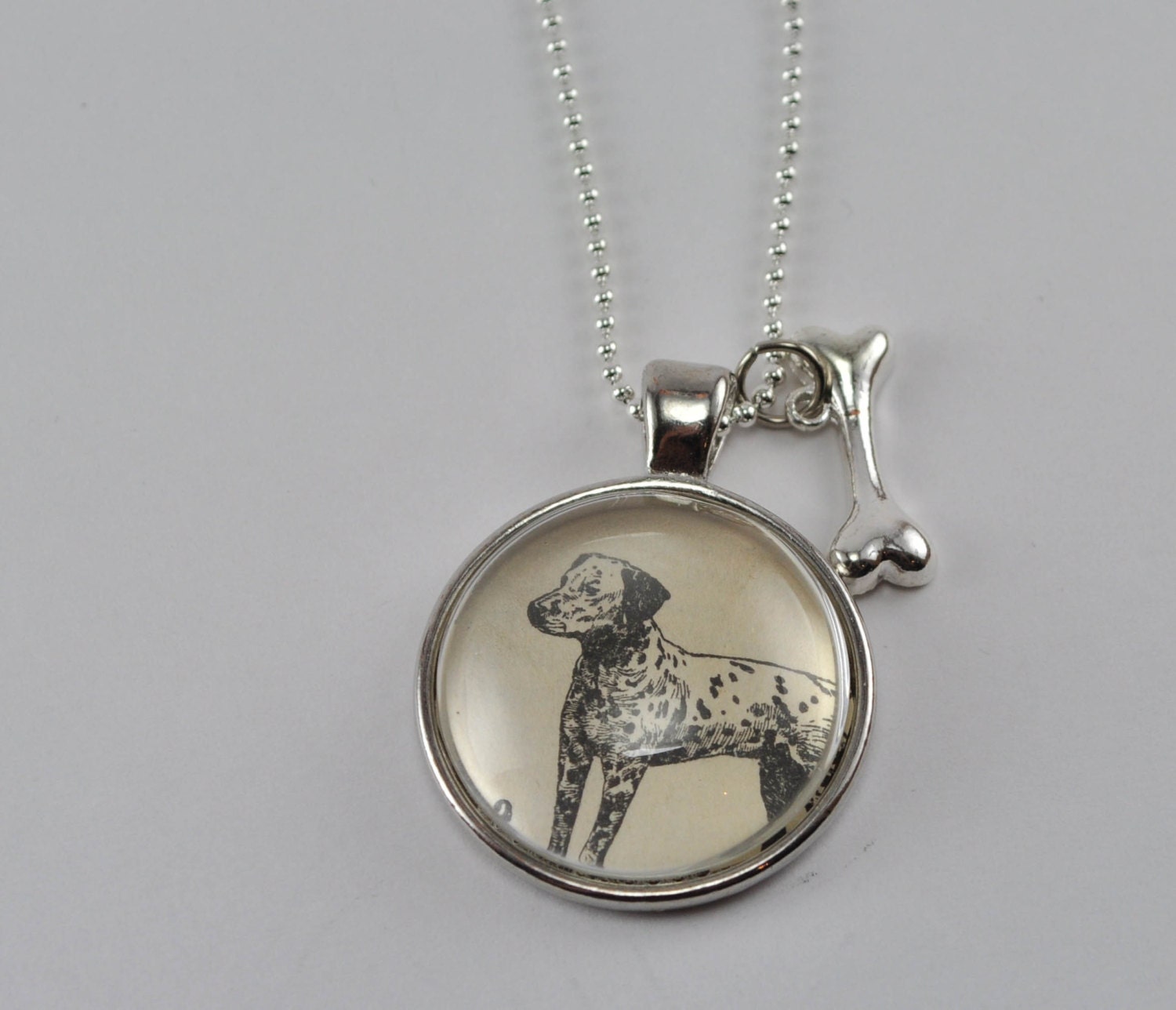 Vintage Dictionary  Necklace Pendant  DALMATIAN Dog
