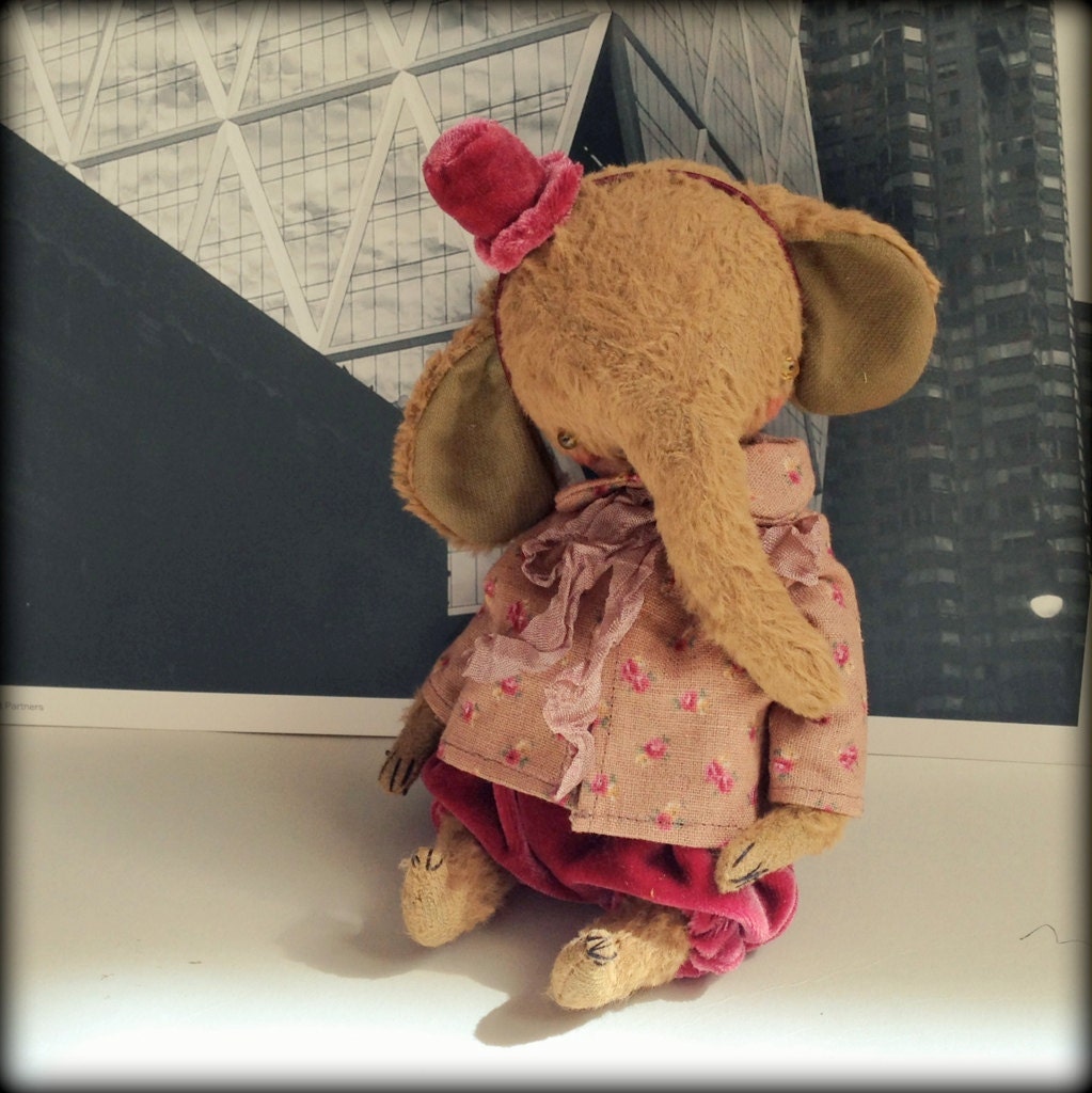 7 inch Artist Handmade OOAK Teddy Elephant Mathew by Sasha Pokrass