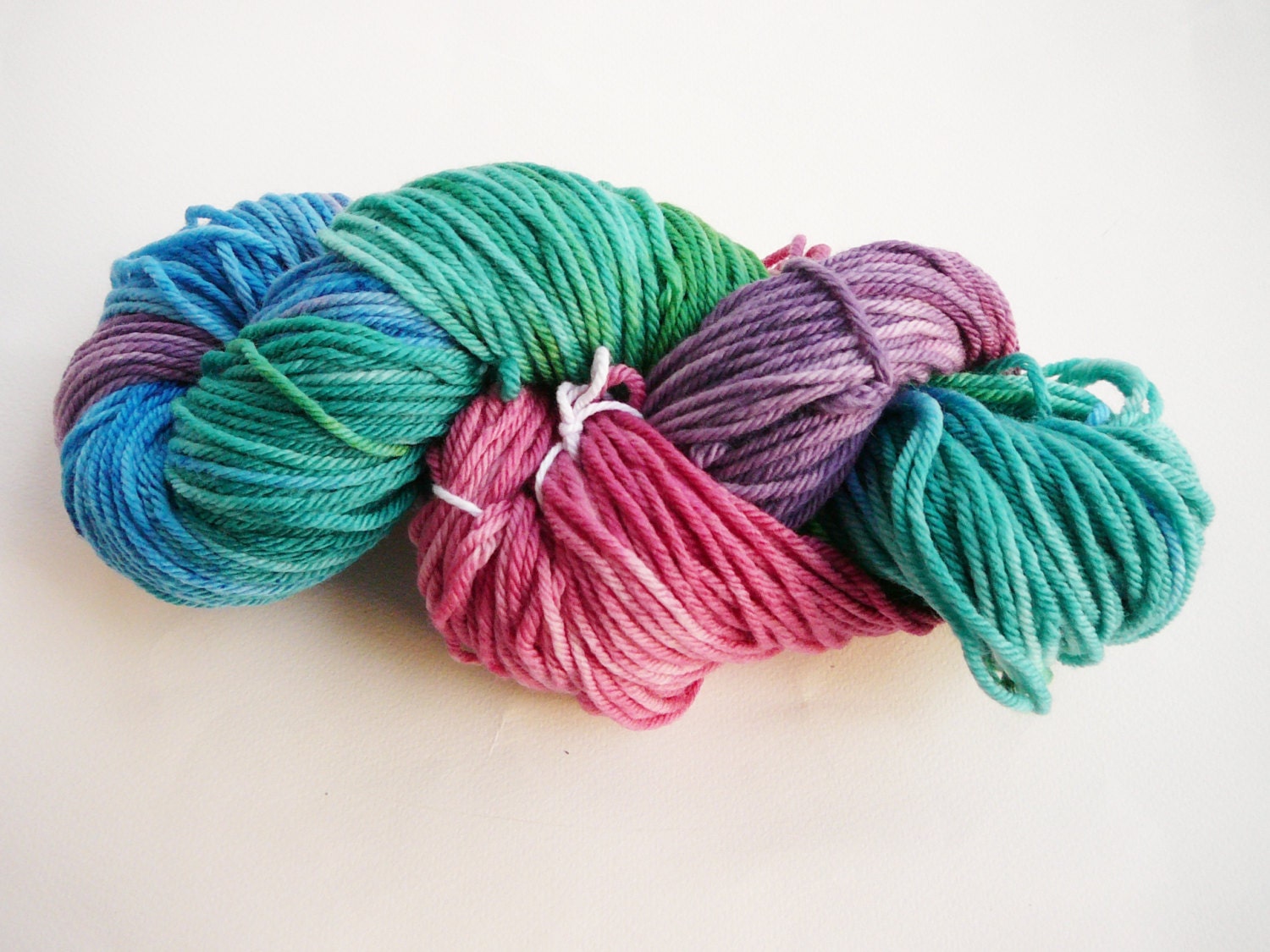 Handpainted Superwash Merino yarn  worsted weight -- Shiny