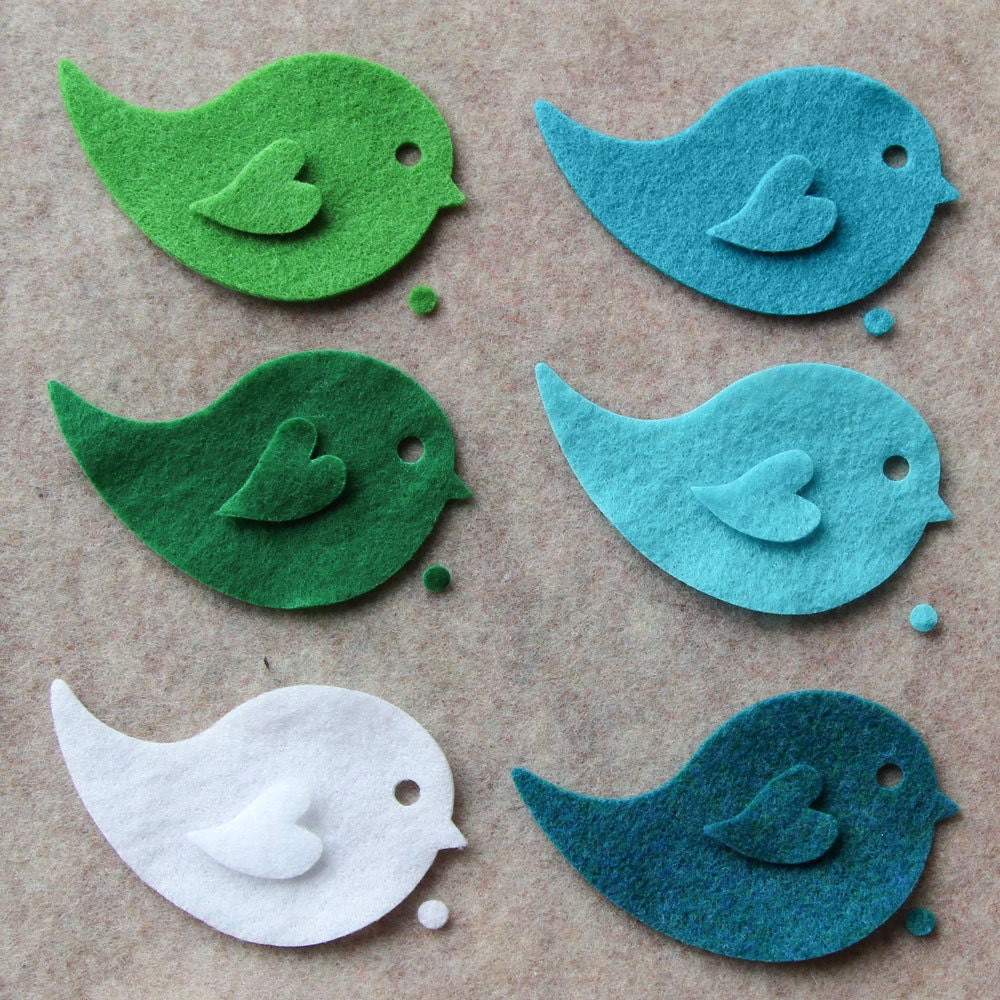 Pebble Beach - Birdies - 12 Die Cut Felt Shapes