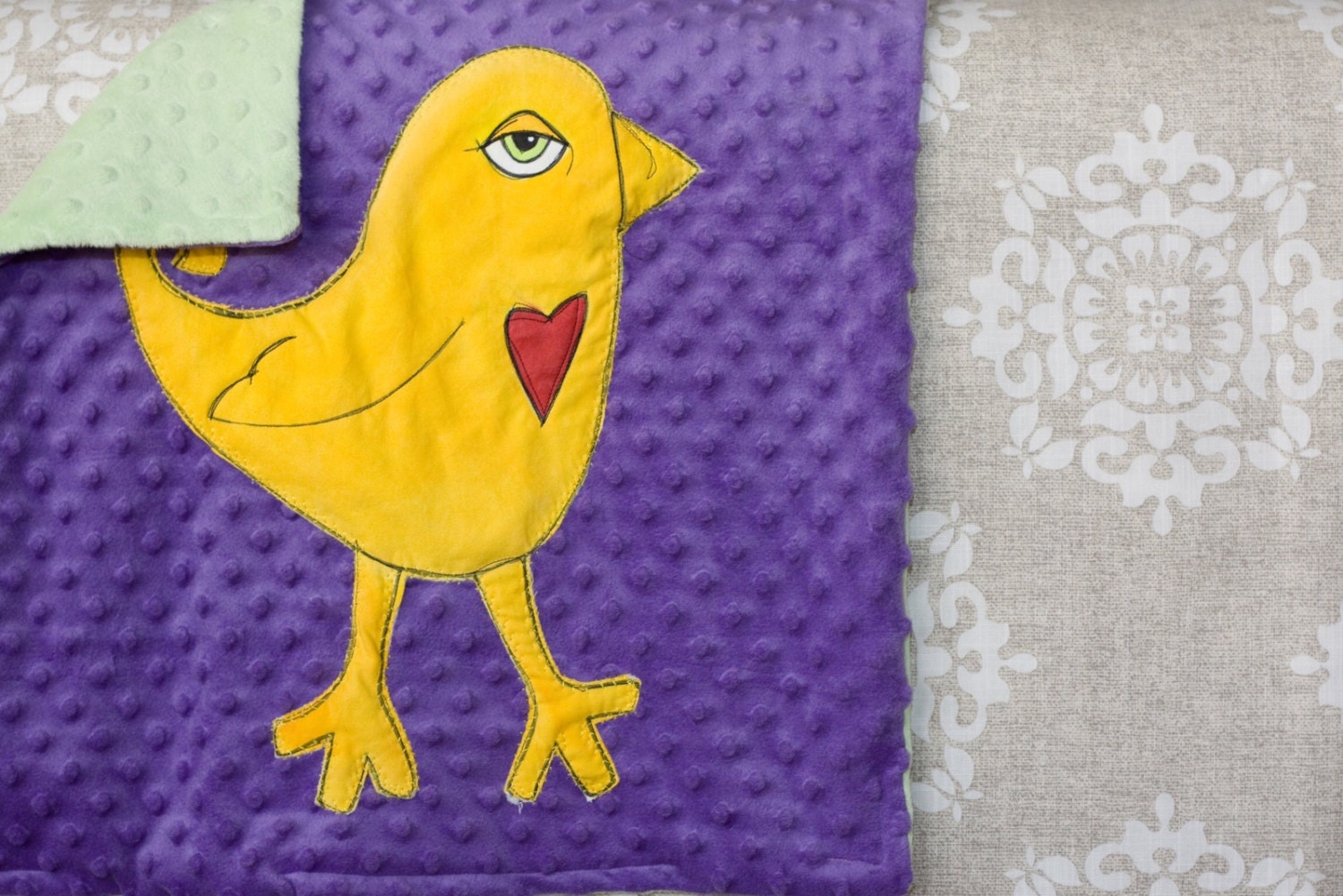 Yellow Bird Purple and soft green Lovie Buy Love Give Love 2012 Campaign best friend playmate new baby security blanket