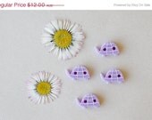 CLEARANCE SALE Pastel purple plastic handmade turtle novelty buttons set of four