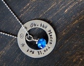 Oh the Places You'll Go . . . Dr. Seuss Quote Charm Necklace, Hand Stamped Washer Necklace