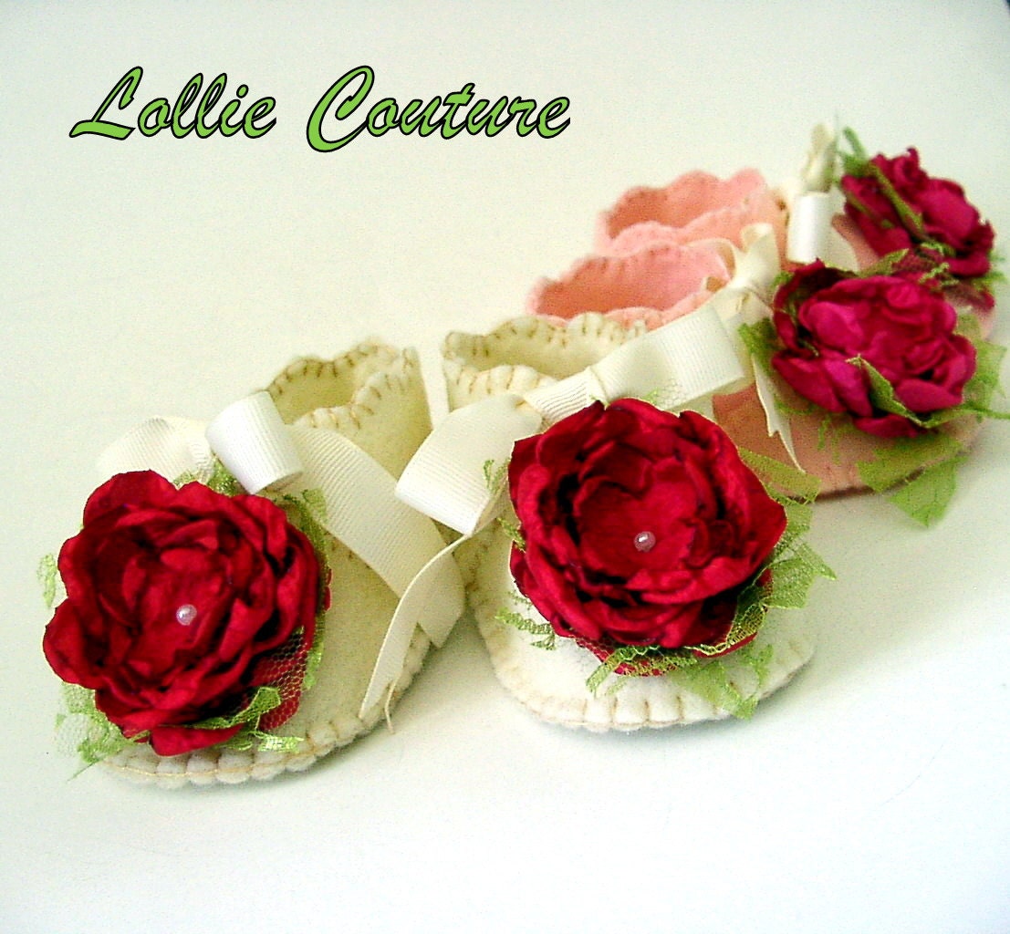 Baby Girl soft sole shoes, Felt booties, Baby Felt Booties