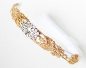 Florence Gold Venetian Lace Rhinestone Headband