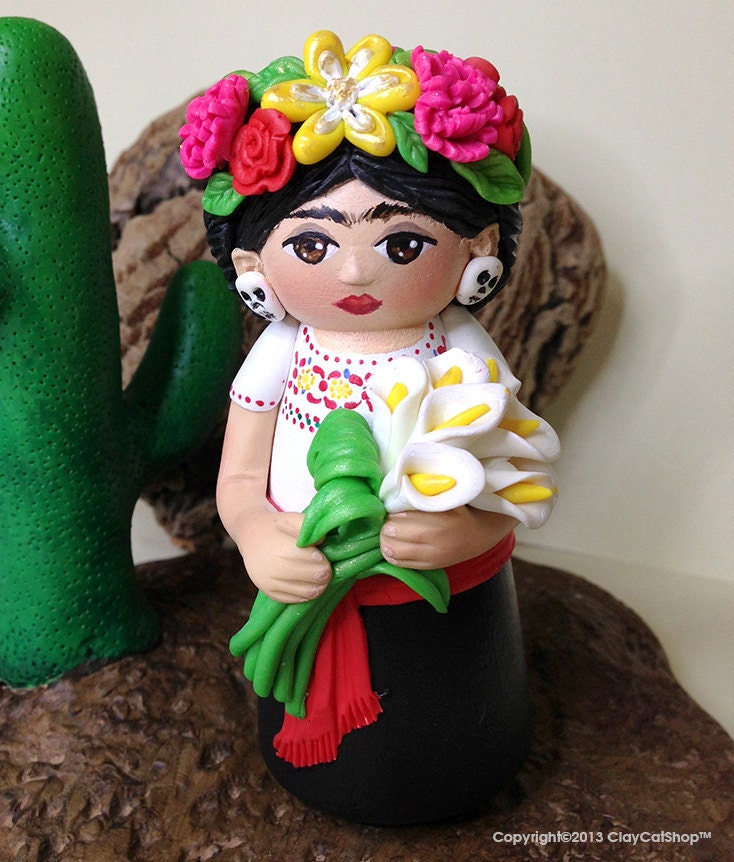 FRIDA & Calla Lilies - cake topper / sculpture