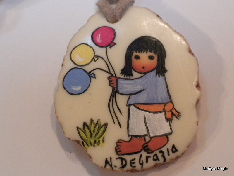 Vintage N DeGrazia Balloon Boy Pendant Necklace