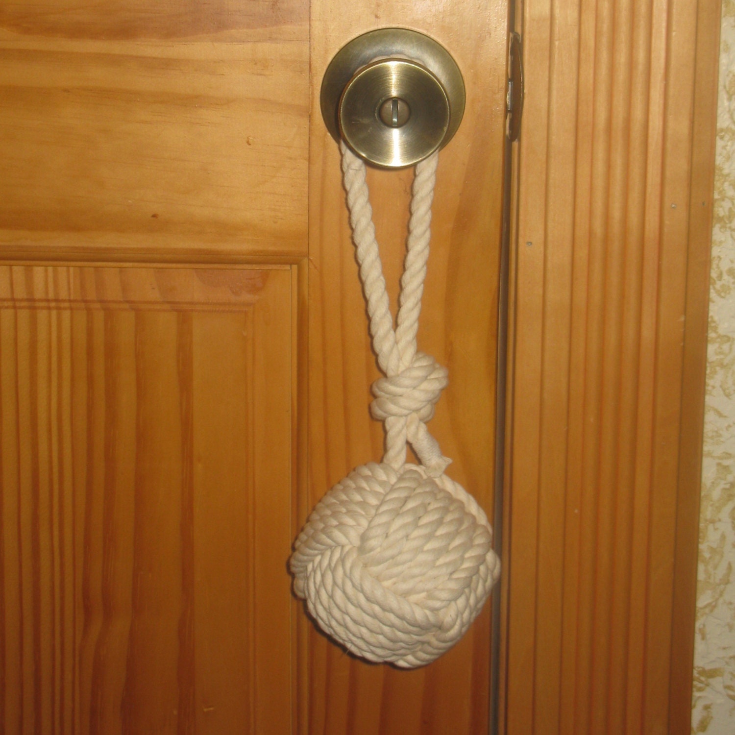 Monkey Fist Knot Hanging Nautical Doorstop