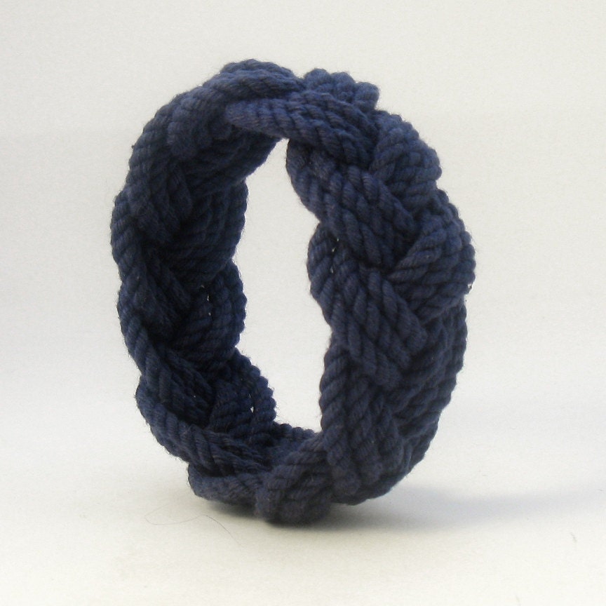 Rope Bracelet in Navy Blue Cotton