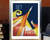 Original Illustration-Stellar Science Series - Set Forth - Science- 11x14 Poster Print