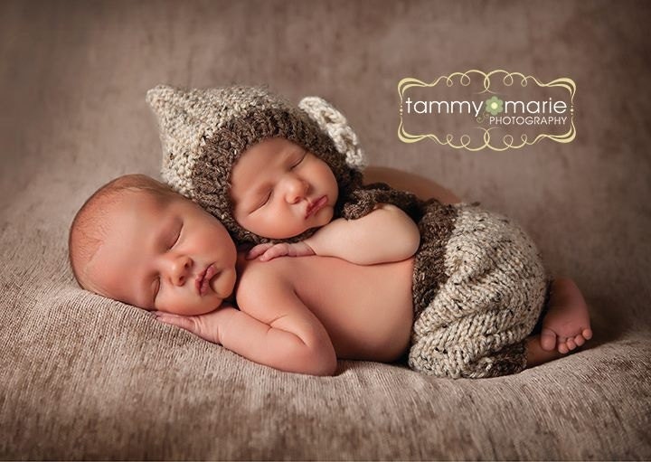 Knit Pants & Woodland Pixie Bonnet Set Newborn Baby Unisex Girl Boy Photography Photo Prop