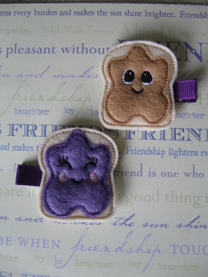 Peanut Butter and Jelly BFFs Barrette Set